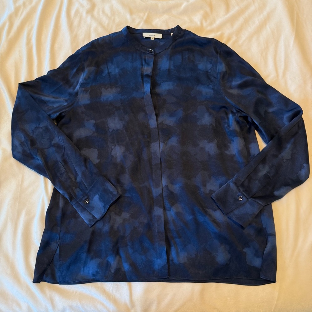 Vince Blue Button-Up Blouse